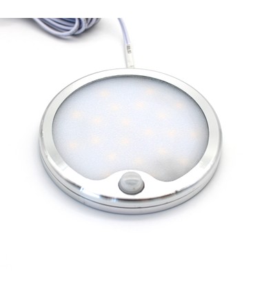 LEDlife Sono60s møbelspot - Påbygning, Sensor, Mål: Ø6 cm, børstet stål, 12V DC