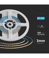 5m 8W/m LED strip - 24V DC, IP20, 3mm bred, 120 LED pr. meter