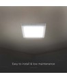 18W LED loftslampe - 21,4 x 21,4cm, Højde: 3,1cm, hvid kant