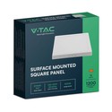 V-Tac 12W LED loftslampe - 17 x 17cm, Højde: 3cm, hvid kant, inkl. lyskilde