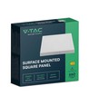 V-Tac 6W LED loftslampe - 12,08 x 12,08cm, Højde: 3,07cm, hvid kant, inkl. lyskilde