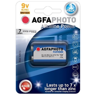 Billede af B1 1 stk AgfaPhoto batteri - Alkaline, 9V