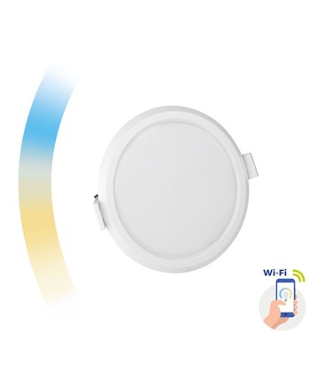 22W Smart Home LED indbygningspanel - Tuya/Smart Life, Google Home og app, hul: Ø20,5 cm, Mål: Ø21,5 cm, 230V