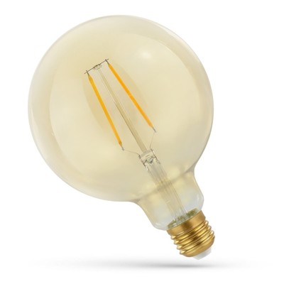5W LED globepære - Kultråd, 12,5 cm, rav farvet glas, ekstra varm, E27 - Dæmpbar : Ikke dæmpbar, Kulør : Ekstra varm