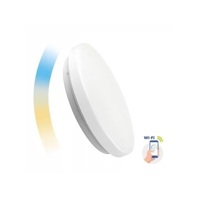 Billede af 24W Smart Home rund LED loftslampe - Tuya/Smart Life, virker med Google Home, Alexa og smartphones, Ø39cm, 230V - Dæmpbar : Via Smart Home, Kulør : Fra varm til kold