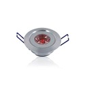 1W LED indbygningsspot med rødt lys - Hul: Ø4,4-4,8 cm, Mål: Ø5,2 cm, 2,2 cm høj, dæmpbar, 12V/24V