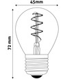 E27 3W LED pære - G45, Kultråd, røget glas