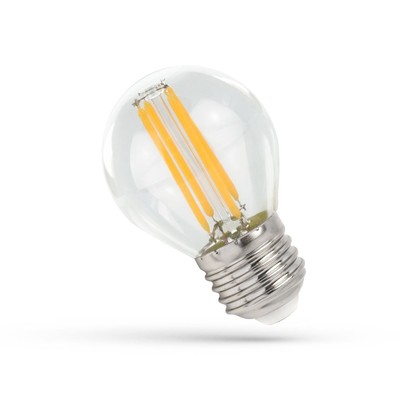 4W LED kronepære - G45, kultråd, klart glas, E27 - Dæmpbar : Ikke dæmpbar, Kulør : Varm