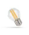 E27 4W LED kronepære - G45, Kultråd, klart glas