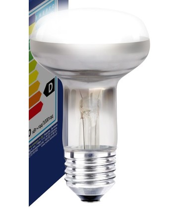 Klar E27 60W projektør glødetrådspære - Traditionel pære, 400lm, dæmpbar, R63 Klar E27 60W projektør glødetrådspære - Traditionel pære, 400lm, dæmpbar, R63