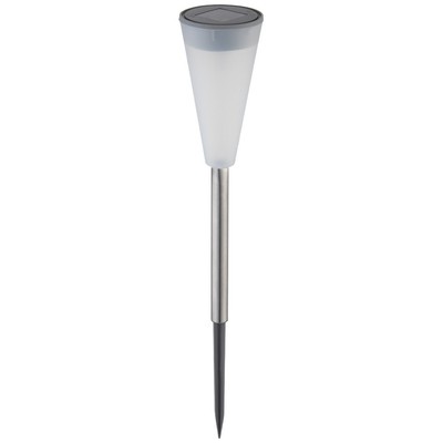 11: Solcelle havelampe - Sølv, med spyd, 38cm høj