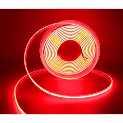 Se V-Tac Rød 10W/m COB-LED strip - 5m, IP67, 320 LED pr. meter, 24V, COB LED - Kulør : Rød hos MrPerfect.dk
