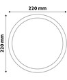 Ø22 cm LED indbygningspanel, 18W - Hul: Ø20,2 cm