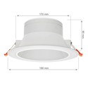 Ceiline III Downlight 20W - 230V, IP44, 190mm, neutral hvid