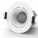 7W 12V LED indbygningsspot - Hul: Ø6,5 cm, Mål: Ø7,9 cm, COB LED, hvid kant, dæmpbar