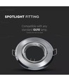 2 stk. MR16 eller GU10 Downlight kit - Uden lyskilde, børstet stål, Hul: Ø7 cm, mål: Ø9,3 cm