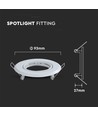 Downlight kit uden lyskilde - Hul: Ø7 cm, Mål: Ø9,3 cm, Hvid, vælg MR16 eller GU10 fatning