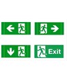 3W 3-faset LED EXIT skilt til skinne - 2 timers batteri, Inkl. piktogrammer
