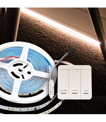 V-Tac 10W/m LED strip IC løbelys - 10m, løbelys, inkl kontroller, 120 LED pr. meter, 24V