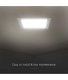 12W 17cm x 17cm LED indbygningspanel - Hul: 15,5cm x 15,5 cm, Mål: 17cm x 17cm