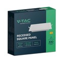 V-Tac 3W LED indbygningspanel - Hul: 8cm x 8cm, Mål: 9cm x 9cm, 230V