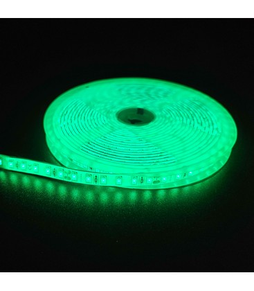Grøn 10W/m LED strip - 5m, 120 LED pr. meter, 24V, IP65