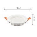 Dure Max Downlight 12W - Neutral hvid, 230V, 110°, IP44, IK06, Ø140x30, Hvid, Rundt