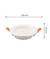 Dure Max Downlight 12W - Neutral hvid, 230V, 110°, IP44, IK06, Ø140x30, Hvid, Rundt