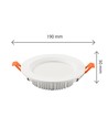 Dure 3 Max Downlight 18W - Neutral Hvid, 230V, 110°, IP44, IK06, Ø190x30, Hvid, Rund