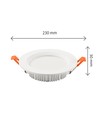 28W Ø23cm DURE 3 MAX indbygningspanel - 121lm/W, IP44, hvid kant, 6000K, 5 års garanti, Hul: Ø19 cm, Mål: Ø23 cm
