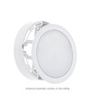 12W Ø17cm 2-i-1 indbygningspanel / påbygningspanel - 125lm/W, 3000K, rund, hvid kant
