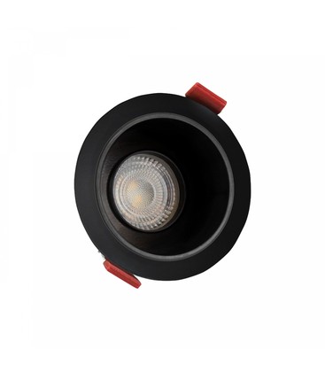 Fiale Comfort Anti-blænd GU10 - 250V, IP20, Ø85x50mm, Sort Rundt, Reflektor Sort, Justerbar, LED Armatur/lampe uden lyskilde