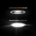Fiale Comfort Anti-Glare GU10 LED Armatur uden lyskilde - 250V, IP20, Ø85x50mm, Hvid, Rundt, Reflektor Sort, Justerbar