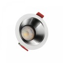Fiale Comfort Antiblænd GU10 - 250V, IP20, Ø85x50mm, Hvid Rundt, Reflektor Sølv, Justerbar, LED Armatur/lampe uden lyskilde