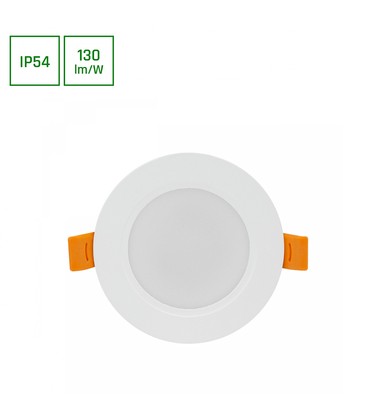 Dure 3 Downlight 5W GU10 - Kold hvid 230V, 110°, IP54, IK06, 95x31, Hvid, Rundt, Integreret driver