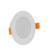 5W Ø9,5cm Indbygningsspot - IP54 stænktæt, Hul: Ø7,2 cm, Mål: Ø9,5 cm, 3,1 cm høj, rund, hvid kant