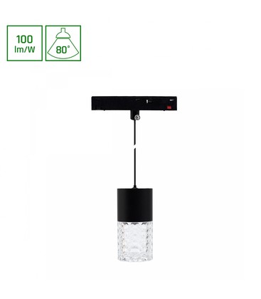 System Skift Basis - Hangit Krystallampe Ophængt - 55x110mm (1100mm ledning), 6W, 3000K, Sort