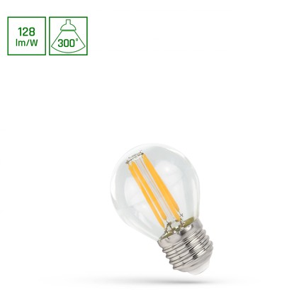 P45 LED E27 5,5W - 230V, Kultråd, Neutral Hvid, Klart, Spectrum