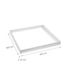60x60 påbygningsramme til LED panel - Hvid, højde 4,5-5cm, til Algine armaturer