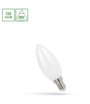 C35 LED kertepære 6W E14 - 230V, kultråd, varm hvid, mat, Spectrum