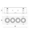 Moderne Dags Mini GU10 - X4, Hvid Ramme