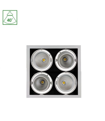 MODERN-DAY Downlight - 4x1LED, COB, Citizen, 40°, 230V, 4x27W, IP20, Varm hvid, Firkantet