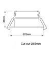 HiluX D3 Tilt360 LED indbygningsspot RA97 - 2700K, Sort