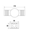 TORRE 3,6W 2x1LED Cree 45° Op+Side IP44 Kold Hvid - Vægmonteret