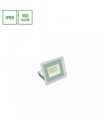 Noctis Lux Projektør 10W - 230V, IP65, 90x75x27mm, Hvid