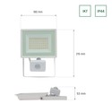 NOCTIS LUX lyskaster 50W - Neutral hvid, 230V, IP44, 180x215x53mm, hvid, med PIR sensor