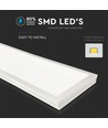V-Tac 120x30 LED panel - 40W, 4400lm, indbygget i hvid ramme