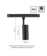 System Shift 6W Spot S skinnespot til 48V - 24 grader, RA90, sort, 5 års garanti