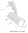 3-faset GU10 Madara Mini II skinnespot - Uden lyskilde, Hvid, 3 kredsløb