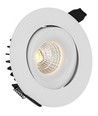 9W Ø11,5cm indbygningsspot dæmpbar RA90 - Hul: Ø9,5 cm, Mål: Ø11,5 cm, Hvid kant